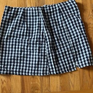 American Eagle Blue and White Checkered Skirt